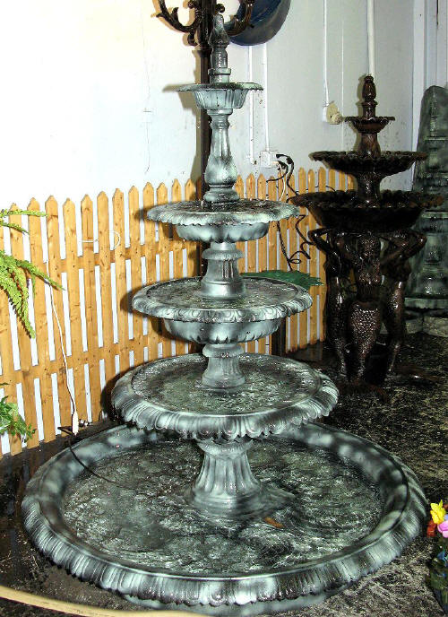 Tier Plain Pans Square Base Fountain ( Bottom Pan Not Included)