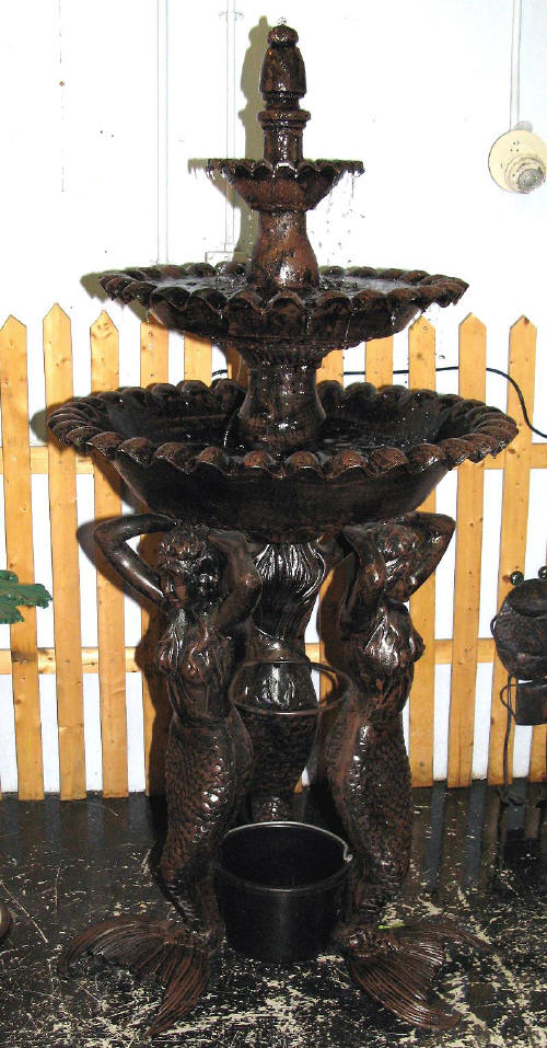 3 Tier Scallop Standing Mermaid Fountain